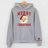 Lofaris Santa Personalized Merry Christmas Glitter Hoodie